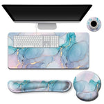 ZORBES® Set of 4Pcs Gaming Mouse Pad Wrist Support Set, Including Desk Pad, Mouse with Wrist Rest Keyboard Rest Coaster Ergonomic Non-Slip Gaming Desk Mat for Home Office