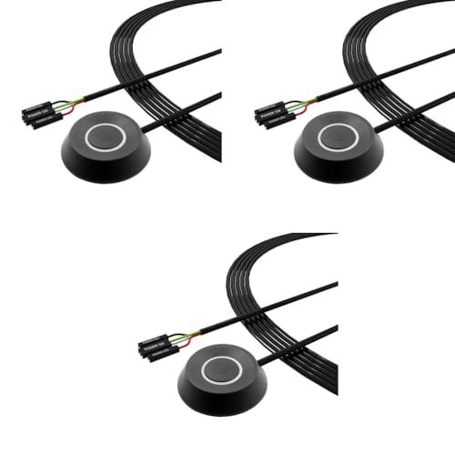 Verilux® Desktop LED Computer Power Button PC Switch External With USB 2M Cables DIY Modification Self Adhesive 3PCS