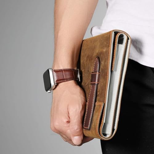 ZORBES® Watch Strap Band For Apple Watch PU Leather Watch Strap Band Adjustable Size Fashion Men Leather Watch Strap Band for Apple Watch 42/44/45/49mm, Compatible with Apple Watch 8/SE/7/6/5