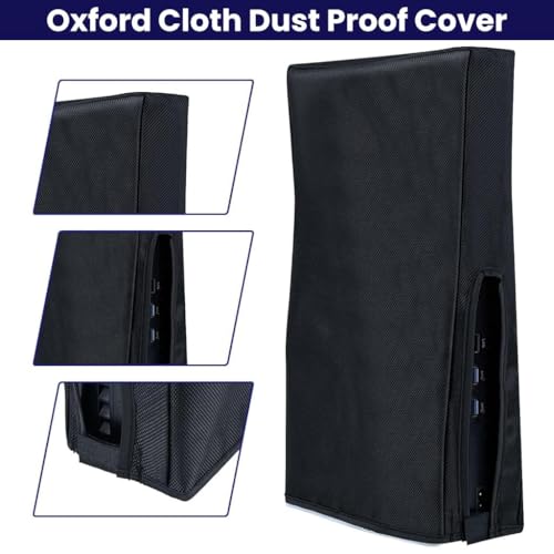 ZORBES® 9Pcs Dust Plug Kit for PS5/PS5 Slim Console and 1PCS Oxford Cloth Dust Proof Cover for Sony PlayStation 5 Game Console Vertical Cover Sleeve PS5 Accessories