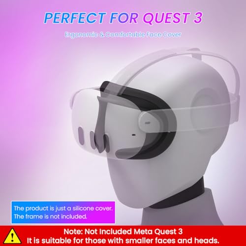 ZORBES® VR Face Pad for Meta Quest 3, Silicone Cushion Mask for Quest 3 Headset Accessories Reusable Face Pad 2PCS