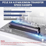 Verilux NVMe PCIe 4.0 Adapter for M.2 SSDs up to 4TB with Aluminum Heat Sink | PCIe X4 Slot Expansion