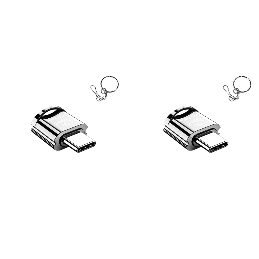 Verilux Micro SD Card Reader for USB C Devices with OTG Function and Keychain | 2PCS