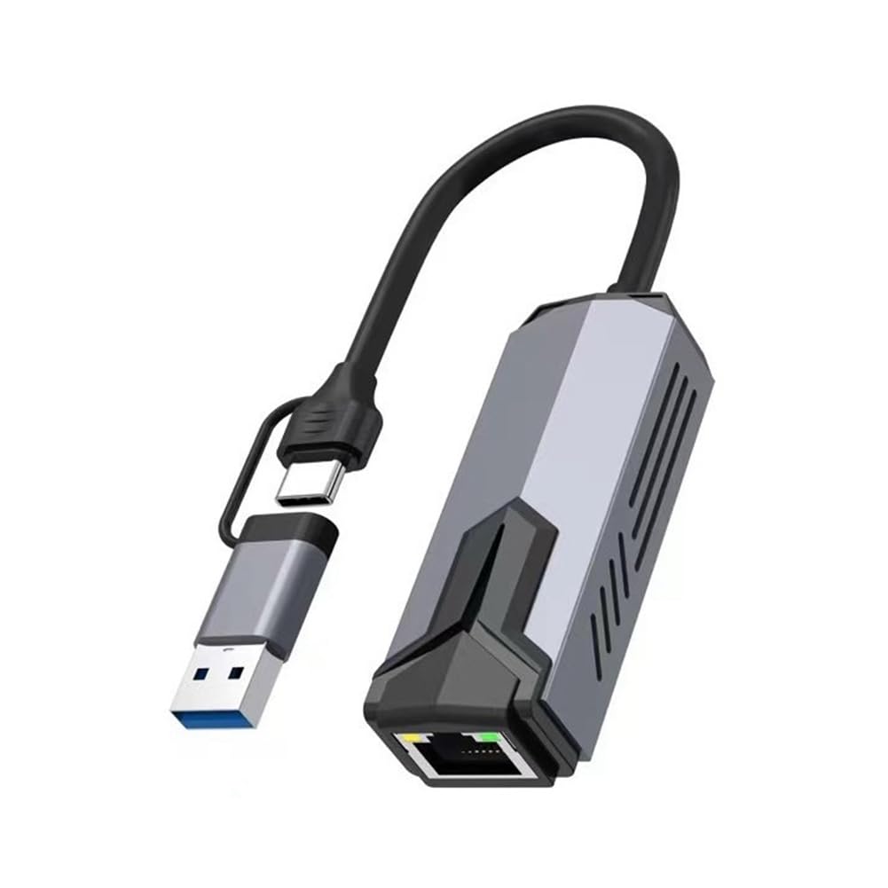 ZORBES® Koolenry RJ45 Ethernet Adapter USB 3.0 Type-C 2.5G Wired Network Card 2500Mbps
