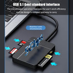 Verilux® USB Card Reader USB C USB3.0 Support UHS-II Compatible SD 4.0 TF 4.0 CF MS 5Gbps Reading Speed Travel 4 in 1 for Windows Mac Linux Android 2PCS