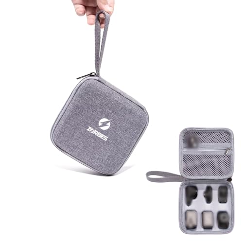 ZORBES® Carrying Case for DJI Action 2, Hard Shell EVA Protective Carrying Case Travel Bag with Lanyard, Waterproof Storage Bag Handbag, for DJI Action 2 Camera Accessories, Grey