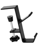 ZORBES® Underdesk Hook Hanger Metal Headphone Hanger Screw Mounted Aluminum Alloy Desk Dual-Hook Hanger Universal Adjustable Underdesk Organizer Hook for School Desk, Office Desk, Table