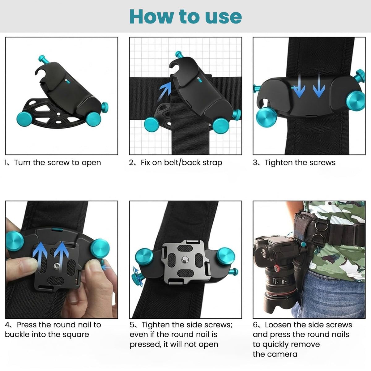 ZORBES® Quick Release Camera Waist Belt Clip Mount