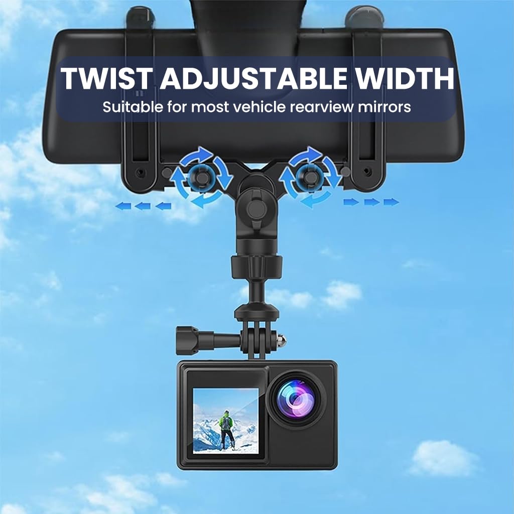 ZORBES® Action Camera Car Rearview Mirror Mount Bracket