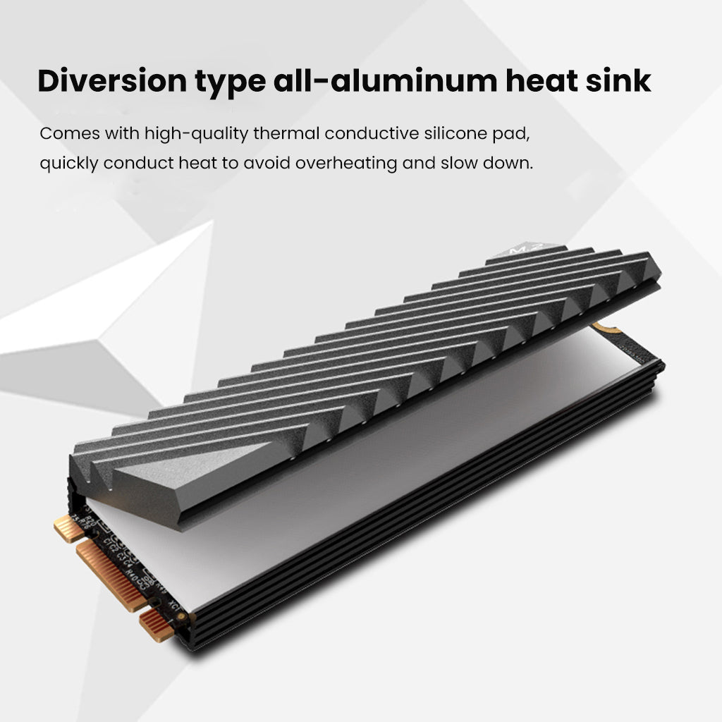 ZORBES® Heat Dissipation Radiator Aluminum Alloy Heat Sink Thermal Cooling Pads for M.2 2280 SSD Heat Sink for PC Computer-Grey