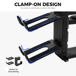 ZORBES® 3-in-1 PC Gaming Headset&Controller Holder, Headphone Stand with Adjustable Clamp&2 Controller Holder&Rotating Arm&Cable Organizer, 360 Degree Rotatable PC Gaming Accessory Headset Holder
