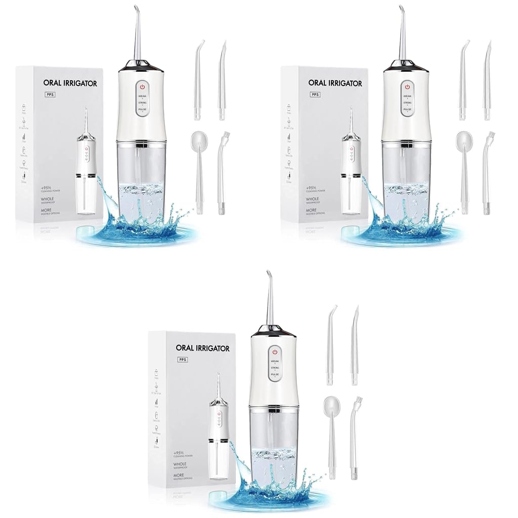 Verilux Cordless Flosser for Oral Care with 220ml Detachable Tank & 360° Rotatable Nozzle | Rechargeable 1200mAh Teeth Cleaner