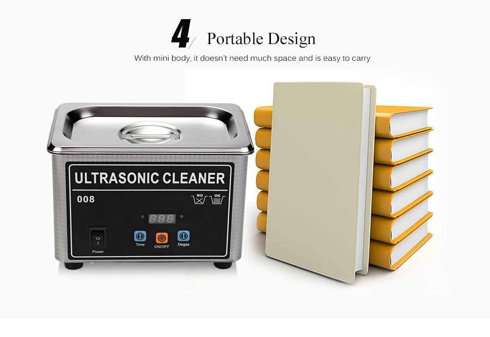 Mini Ultrasonic Cleaner Machine 42KHz 0.8L