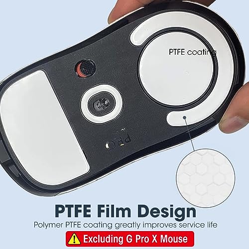 Verilux® Mouse Feet Skates for Logitech G Pro X Superlight Gaming Mouse Rounded Curved Edges Replacement 0.7mm Smooth PTFE 3PCS is NOT Included