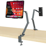 ZORBES® 360 ° Rotatable Desk Phone Stand Tablet Holder Mount, Mobile Screw Clip Metal Phone Mount, Flexible Metal Arm Design, Compatible with Tablets, Phones or 4-15.6" Device