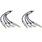 Verilux 3 in 1 Car Aux Cable for Stereo and Headphones with 1.5m Nylon Braid | 2 PCS