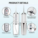 Verilux® Professional Cordless Flosser Rechargeable Portable Teeth Cleaner Electric Toothbrush With 3 Modes 2 PCS