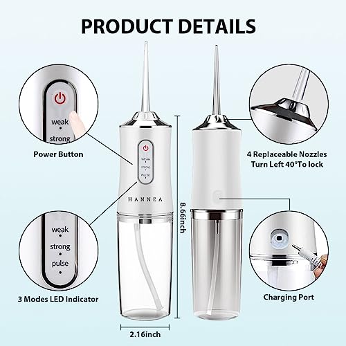 Verilux® Professional Cordless Flosser Rechargeable Portable Teeth Cleaner Electric Toothbrush With 3 Modes 3 PCS
