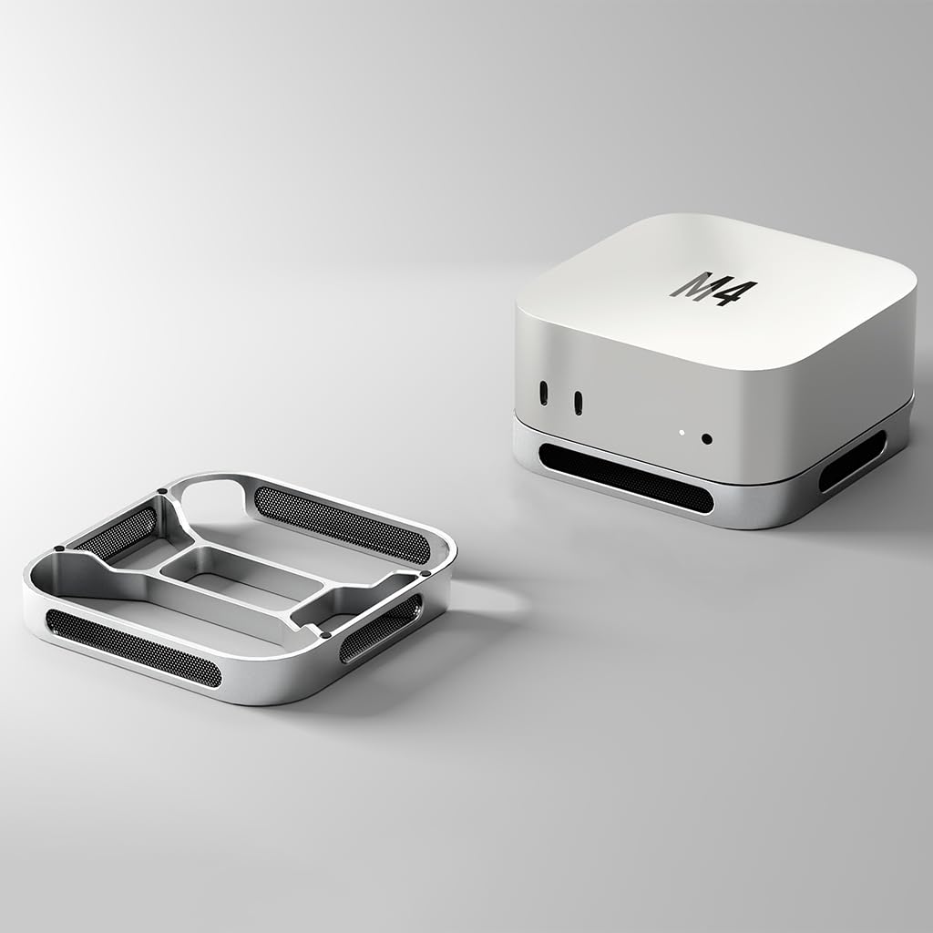ZORBES® Aluminum Stand for Mac mini 4 – Precision Fit Base with Power Button Cutout
