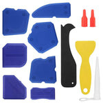 Serplex® 12 Pcs Caulking Tools Set Multi-Shape Silicone Scrapers, Pry Tool & Caulking Nozzles for Sealant Removal, Smoothing & Gap Filling