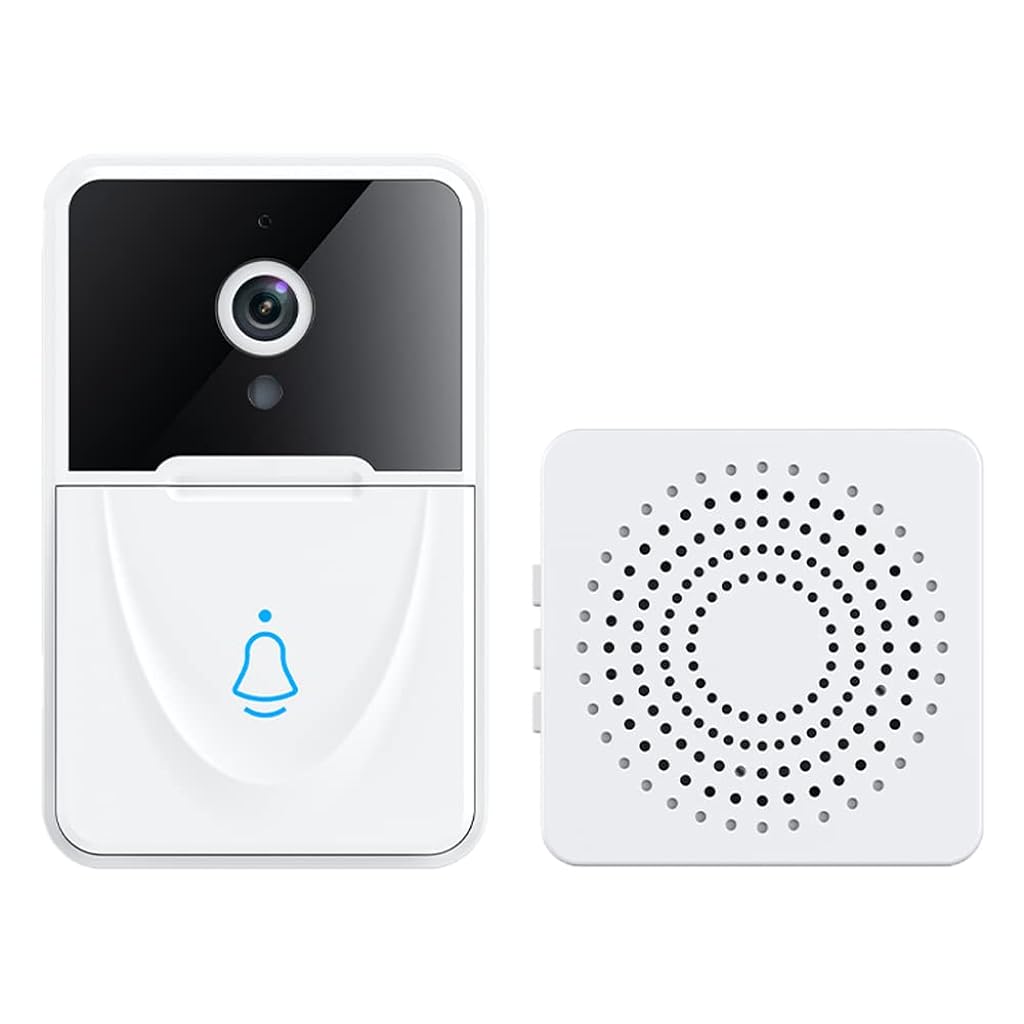 ZORBES® Ring Video Doorbell, Smart Wireless Remote Video Doorbell Intelligent Visual Doorbell Home Intercom HD Night Vision Door Doorbell Easy Installation Two-Way Audio Intercom (White) - verilux