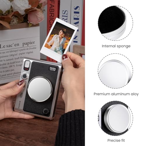 ZORBES® Lens Cap for Fujifilm Instax Mini Evo Aviation Aluminum Alloy Microfiber Flannel Fabric Liner Protective 2PCS
