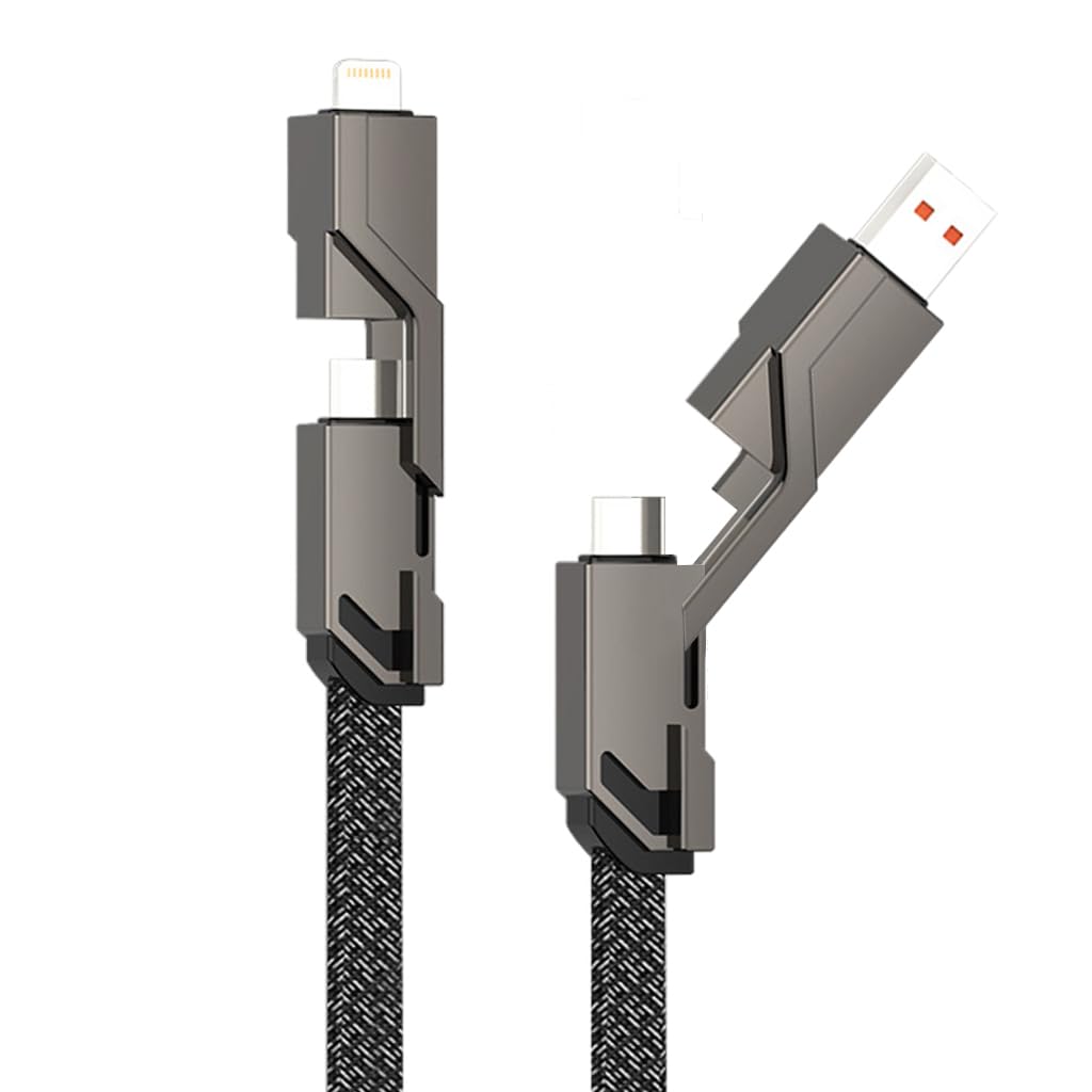 Verilux® USB C Cable for iPhone 15 4 in 1 TYPE C to TYPE C Cable USB C to Light-ning Cable for iPhone PD 60W Fast Charging & Data Sync 4.9ft Nylon Braided Charging Cable for iPhone, Tablets