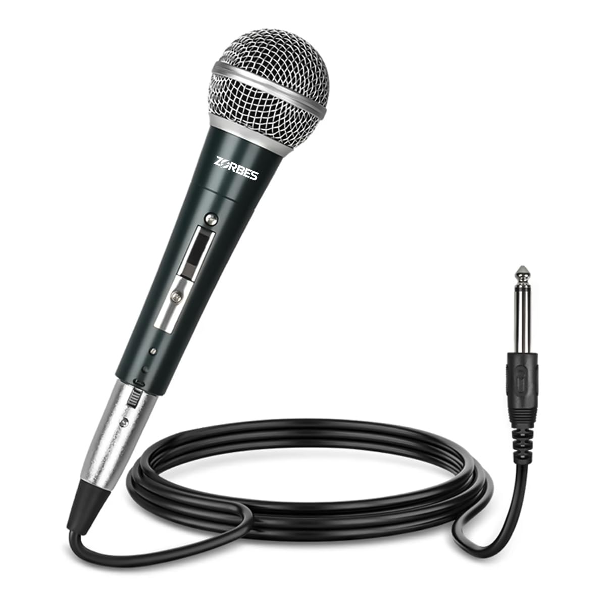 ZORBES® Handheld Wired Microphone, Karaoke Microphone, Dynamic Karaoke Cardioid Microphone with 11ft Cable, 6.35mm to 3.5mm Jack Adapter, ON/Off Switch, Suit Public Speaking/Presentation/Meeting/Home