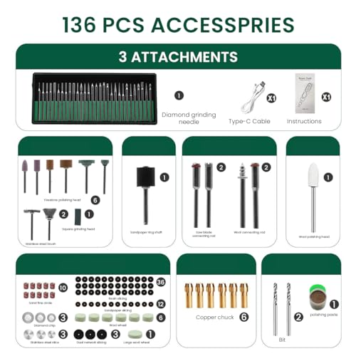 Verilux® Mini Drill Machine Kit with 136 Bits