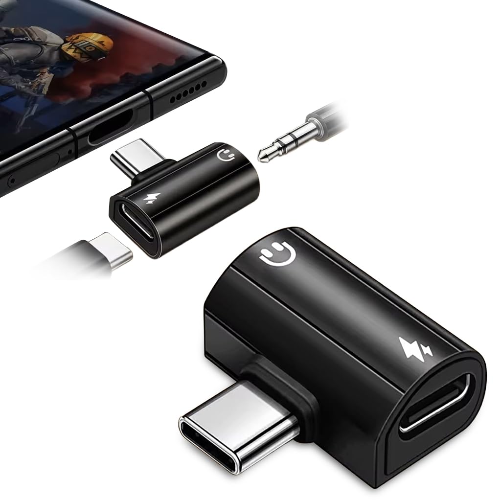 Verilux Type C to 3.5 mm Adapter with PD 60W Charging and T-Shape Design | Aluminum Housing