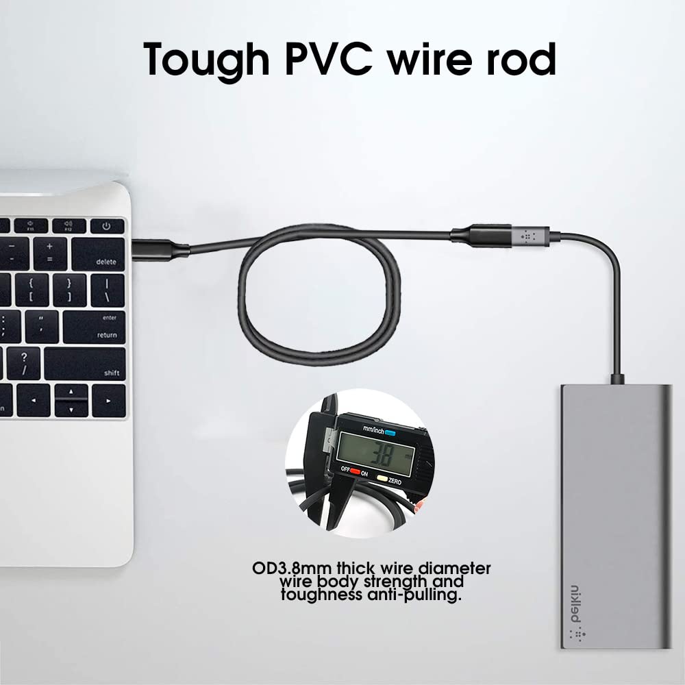 Verilux Type C Extension Cable (Gen 2/10Gbps), USB 3.2 Type C Male to Female Extension Cable 4K Video 3.3ft,100W Fast Charging Male to Female for MacBook Pro/Air/M1,iPad Pro Dell XPS Surface Book