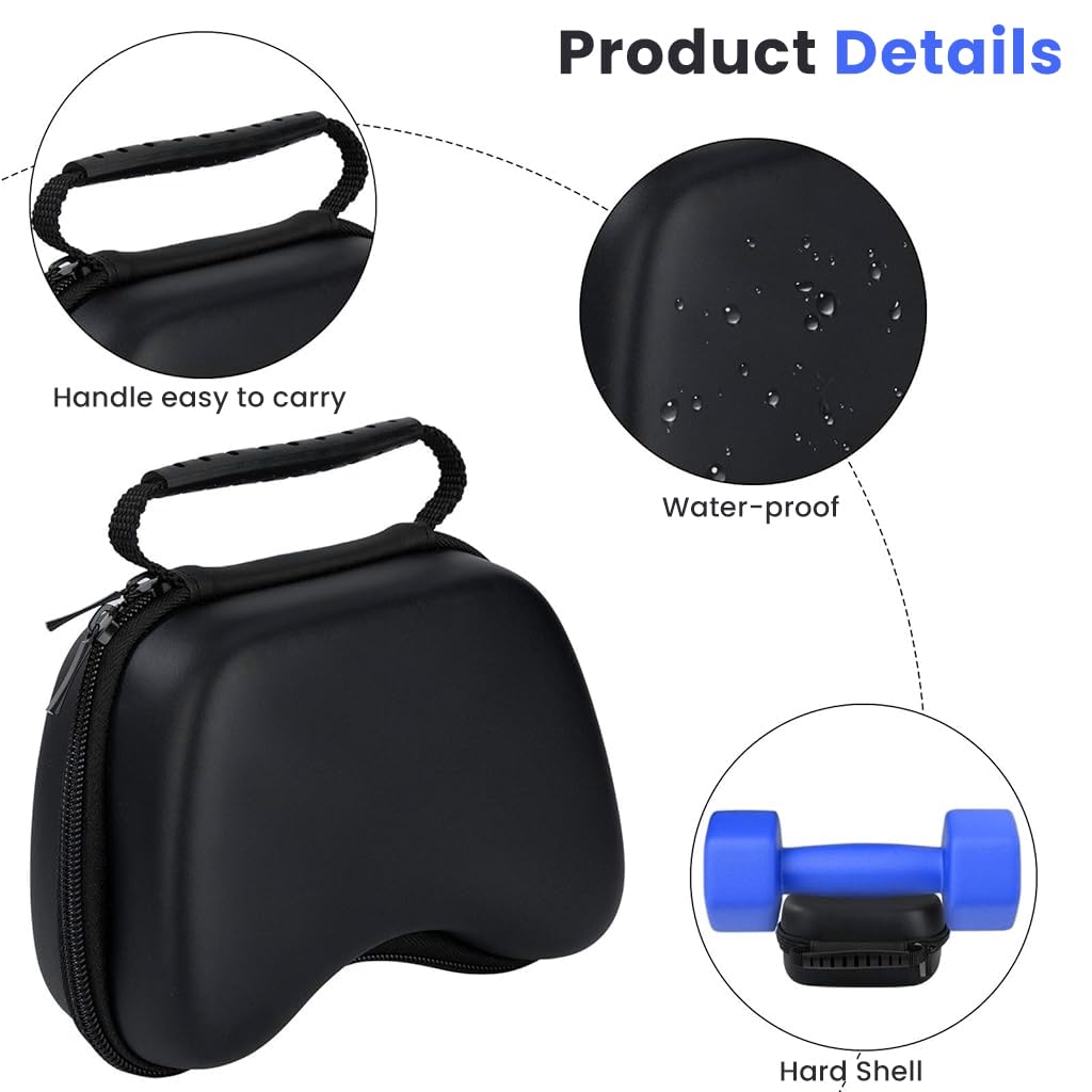 ZORBES® Carry Case for Game Controller Universal Portable Travel Bag with Internal Pocket Compatible with Switch Pro Xbox One 360 PS5 PS4 PS3 Controller 7.5*5.5*3.2 inch
