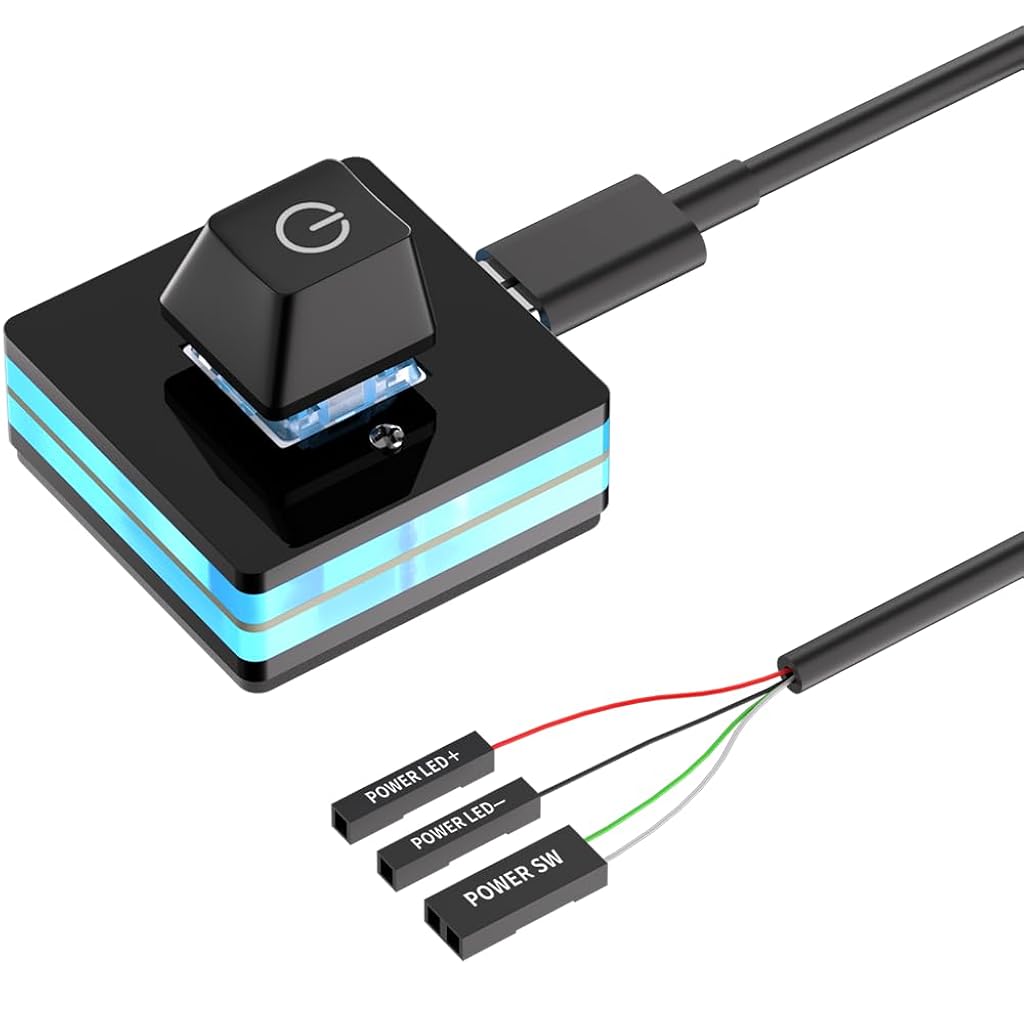 Pc External Button ZORBES® PC Power Button with LED Light, Desktop Computer External Power ...