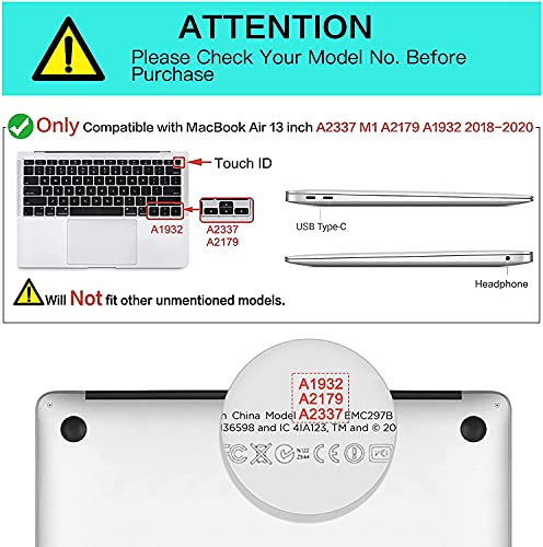 ZORBES® Cover for MacBook Air M1 Case 13.3 inch Soft Flexible Laptop for MacBook Air A2337 A2179 A1932 2020 2019 2018 Release Plastic Waterproof Scratch-Resistant Gradient 3PCS