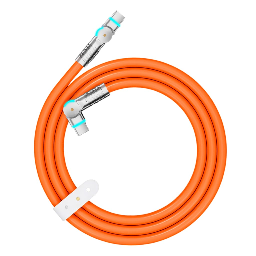 Verilux 9.8ft 240W Type-C Fast Charger Cable | 180-Degree Tangle-Free with LED Light
