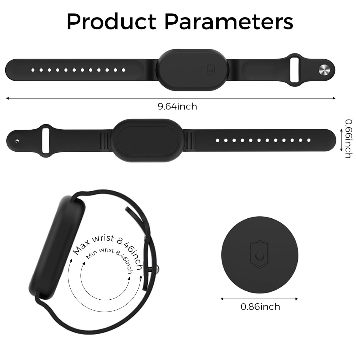 ZORBES® Silicone SmartTag 2 Bracelet for Samsung Galaxy SmartTag 2 Waterproof Silicone Wristband Cover Protective Case for SmartTag 2 for Backpack, Kids, Elders, Luggage, Pets 2Pcs (Black+Blue)
