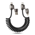 Verilux® 4-in-1 USB to Type C Cable for iPhone 17/16/15/14,PD 240W Type C Cable Fast Charging with 480Mbps Data Transfer,Fashion Retractable Lighting Design for Home Travel Office Black