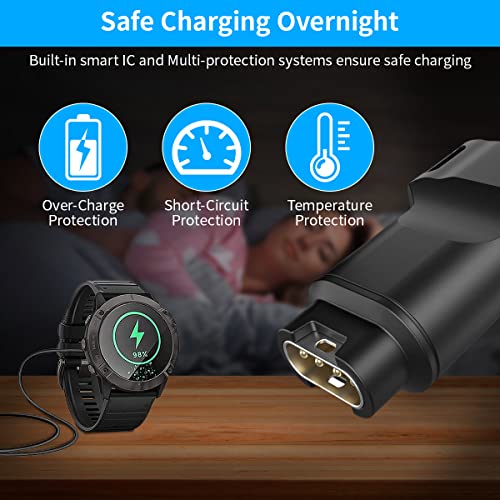 ZORBES® Watch Charger to Type C Adapter for Garmin, Compatible with Garmin Fenix 7/ 7S/7X /6 /6S /6X /5/5 Plus /5X /5X Plus /5S /5S Plus, Instinct 2/2S /Tide/Tactical, Forerunner, Vivomove and More