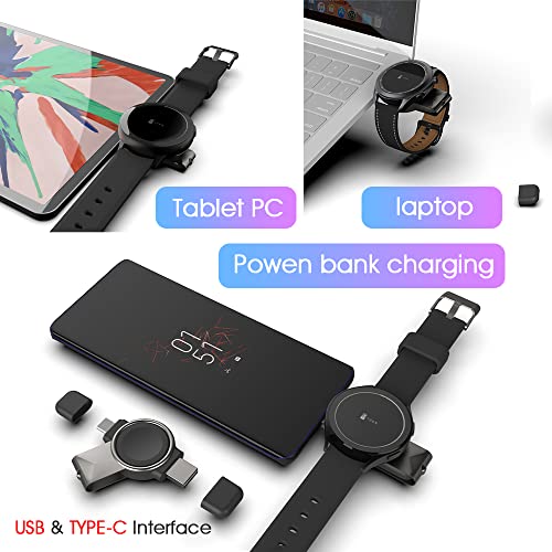 ZORBES® USB Type C Charging Dock for Samsung Galaxy Watch 4/3 Active 1 2, Travel Magnetic Wireless Fast Charger Compatible with 38/40/41/40/46mm Samsung Watch (Black)