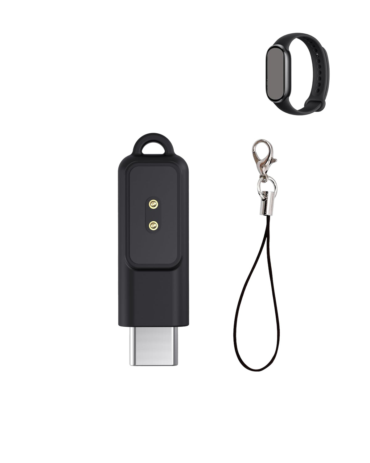 ZORBES® Compatible with Band 10 /10NFC, Smart Watch Charger Adapter USB-C to Magnetic 2-Pin Charger Adapter Compact Travel Charger Connector with Lanyard