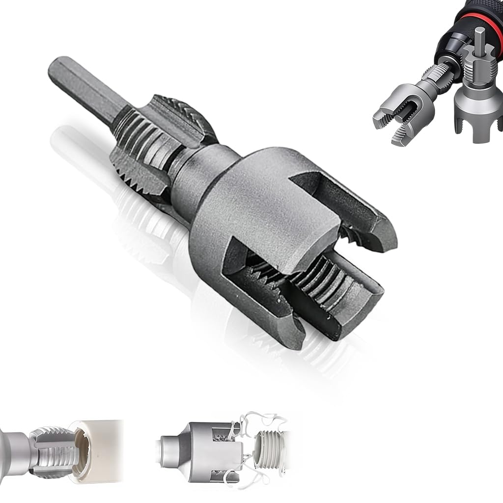 Serplex® BrandName Pipe Threading Die Head for Electric Drill, 3/4 inch NPT Thread Cutter Chrome Vanadium Alloy Steel Construction, Compatible with Plumbing Tools Hex Shank Durable Design Reliable