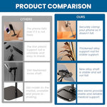 ZORBES® Dual Phone Stand, 360 Degree Rotatable Phone Mount for Two Devices, Adjustable Height and Tilting, Carbon Steel Phone Holder with Square Anti-Slip Base, Livestream Desk Phone Mount