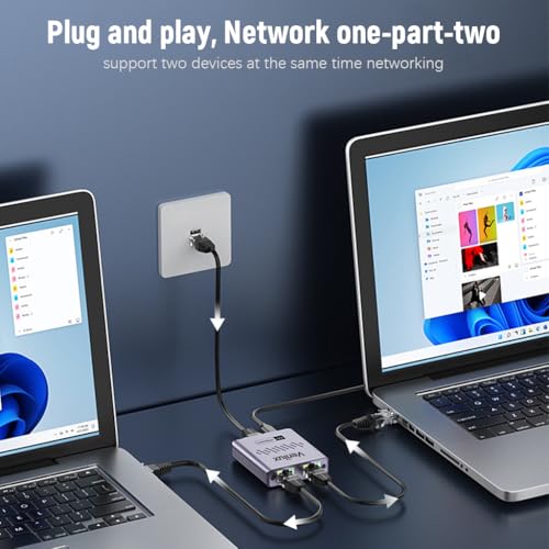 Verilux® 1000Mbps RJ45 Gigabit Ethernet Splitter 1 to 2 Adapter Extender Connector Internet Cable for PC TV Box Router 3 PCS