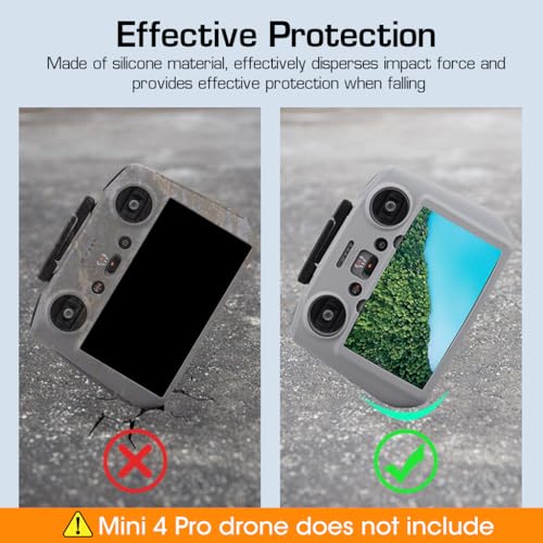 ZORBES® Silicone Case for DJI Air 3 RC 2 Remote Controller Protective Cover Sleeve Anti-slip Mini 4 Pro Accessories Only 3 PCS