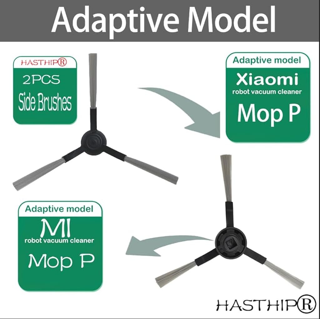 Verilux® Replacement Mi Sweeper Side Brushes Compatible with Mi Robot Vacuum-Mop P Replacement Accessories for Mi Mop P