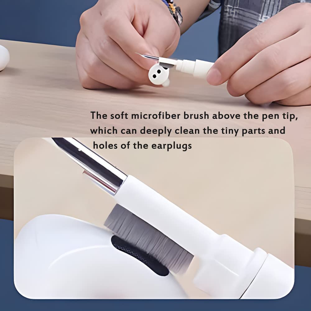 Zeitel® Cleaning Pen for Airpods Pro MI Earbuds, Earphone Cleaning Brush Set Multi-Function Cleaner Kit Soft Brush for Bluetooth Earphones Case Cleaning Tools Bluetooth Earbuds Cleaning Pen