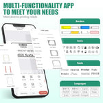 Zeitel® No Ink Thermal Label Printer, Mini Sticker Printer for iOS & Android, 203DPI Wireless Pocket Label Maker for Home, Office, Organization & DIY, with 1 Roll 14x40mm Sticker Lables