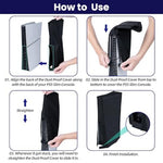 ZORBES® Dust Cover for Sony PS5 Console Oxford Cloth Proof Sleeve PlayStation 5 Game Accessories Digital Edition Disc Black 2 PCS