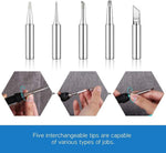 Serplex® Soldering Iron Kit Soldering Iron 60 Watt Original Adjustable Temperature Welding Tool,Soldering Kit With Soldering Gun,5Pcs Soldering Tips,Desoldering Pump,Soldering Iron Stand,Tweezers,ac