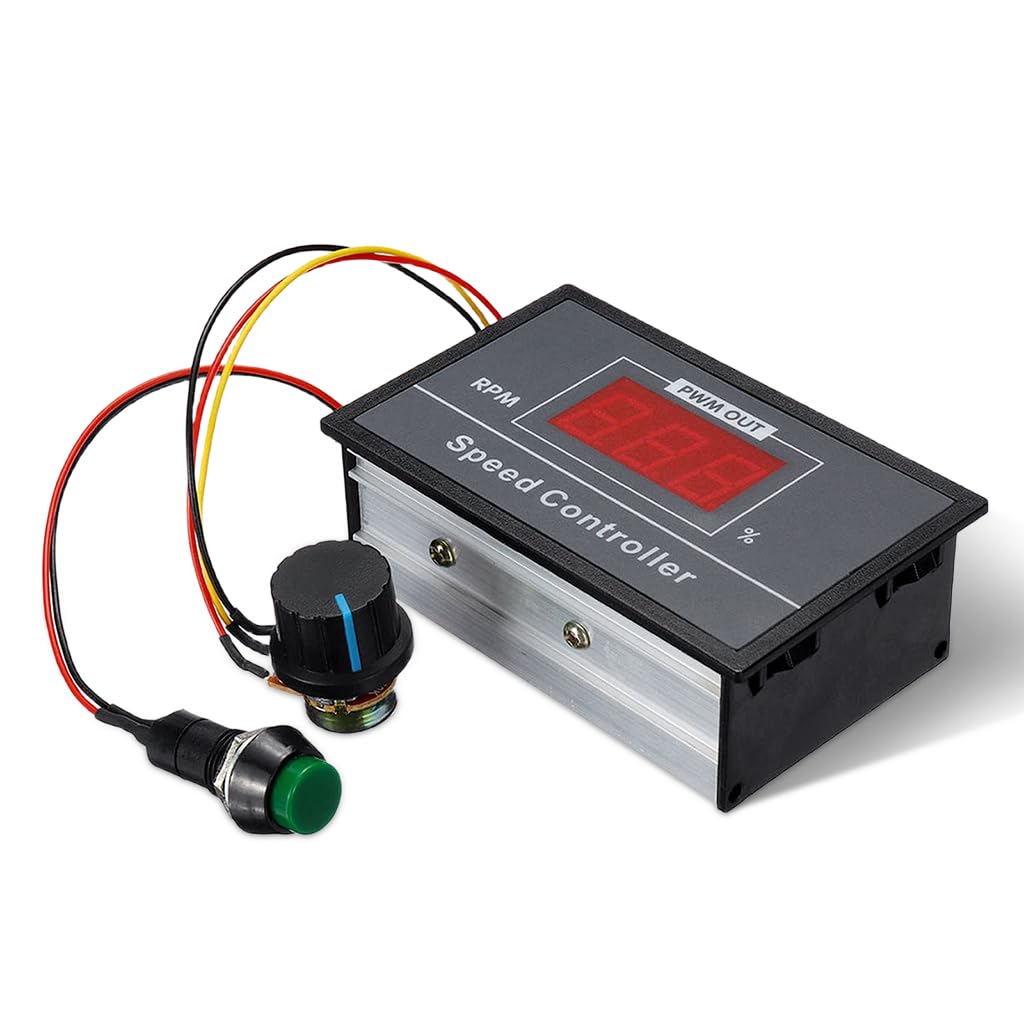 Serplex® PWM DC Motor Speed Controller 6V, 60V 30A with Digital Display, Stepless Speed Adjustment, Potentiometer Dial & Start/Stop Switch